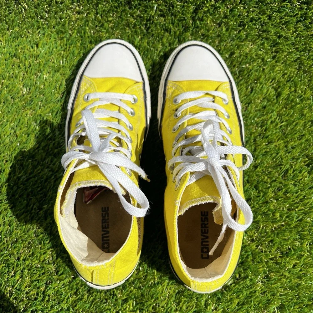Converse Shoes Men Size 9 Chuck Taylor All Star Hi High Top Fresh Yellow 155738F